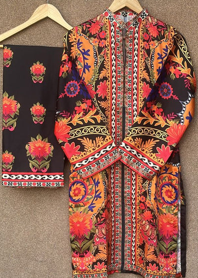 SMRF-05 - Orange - Readymade - Silk Suit 2025 - Memsaab Online