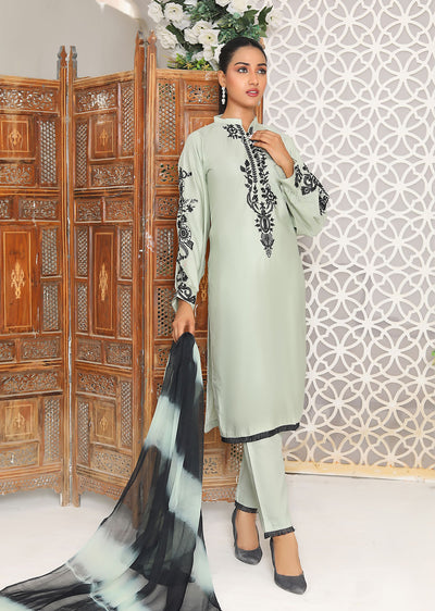 HK212 Lameez Readymade Mint Linen Suit - Memsaab Online