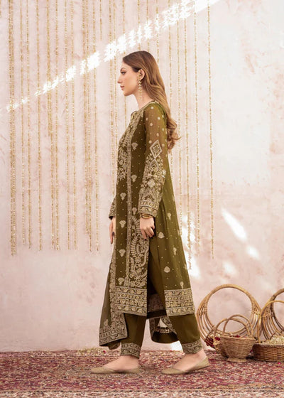 NAM0337-Mehndi - Meeral Luxe - Readymade Organza Suit - Memsaab Online