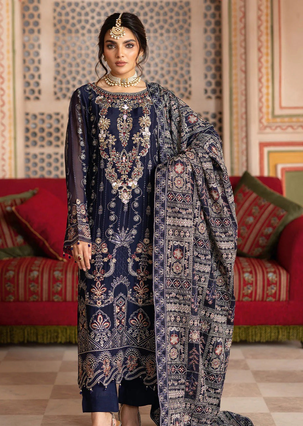 Df Radymade Design T-306- Readymade- DASTAN BY RAMSHA Premium Chiffon Suit 2025 – Memsaab