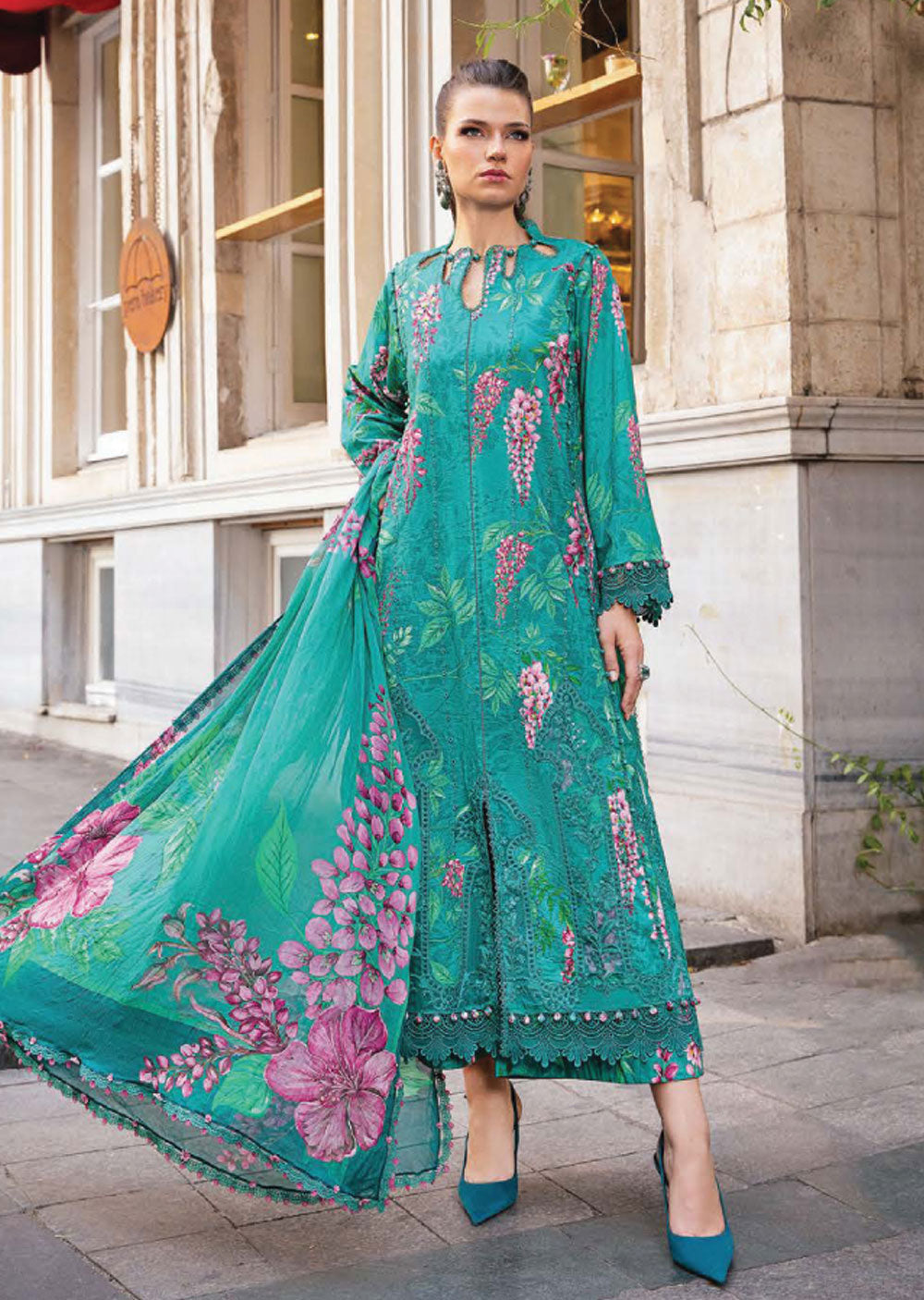 MPT-2401-A - Unstitched - Maria B MPRINTS Collection 2024 - Memsaab Online