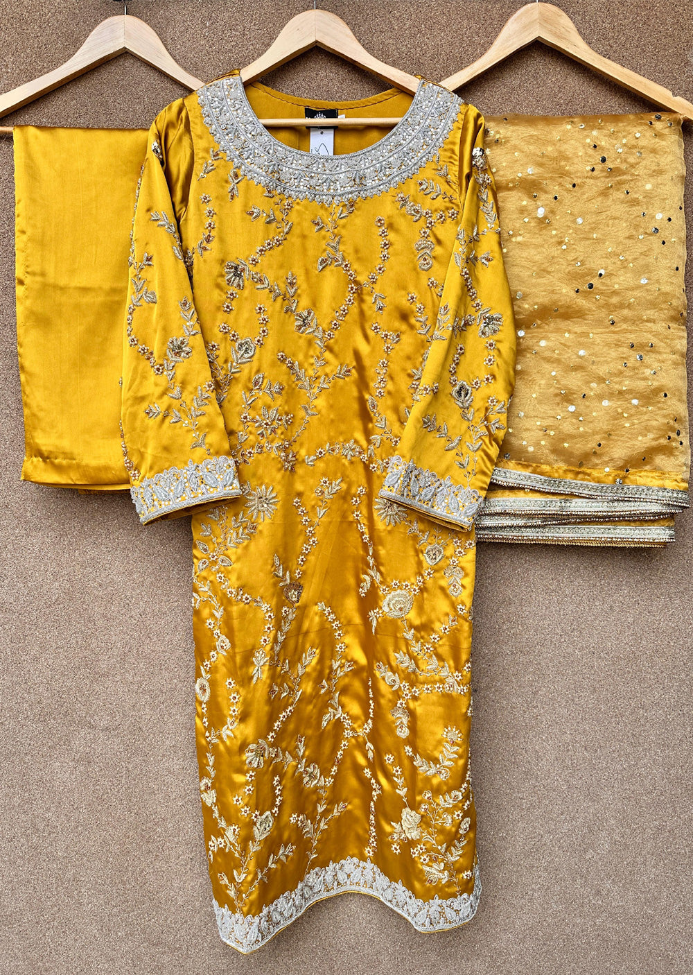 SRB1320 - Yellow - Readymade - Sehrish.B Designer - Memsaab Online