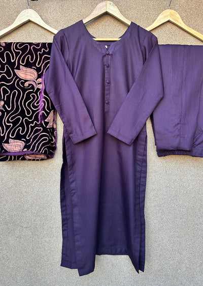 ASBC-01 - Purple - Readymade Dhanak with Palachi Shawl Suit - Memsaab Online