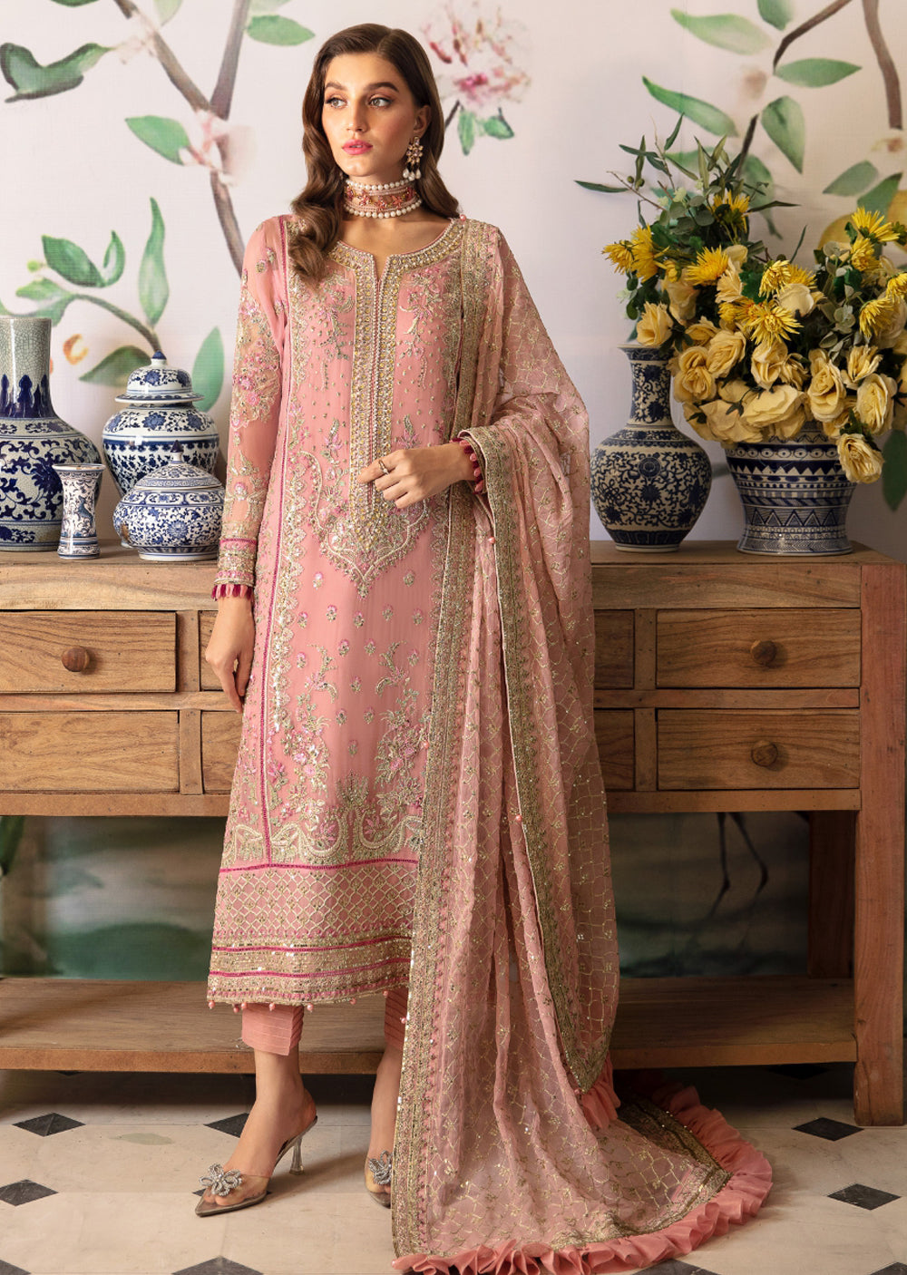 GLEC-01 - Viviana - Unstitched - Gulaal Embroidered Chiffon Collection 2024 - Memsaab Online