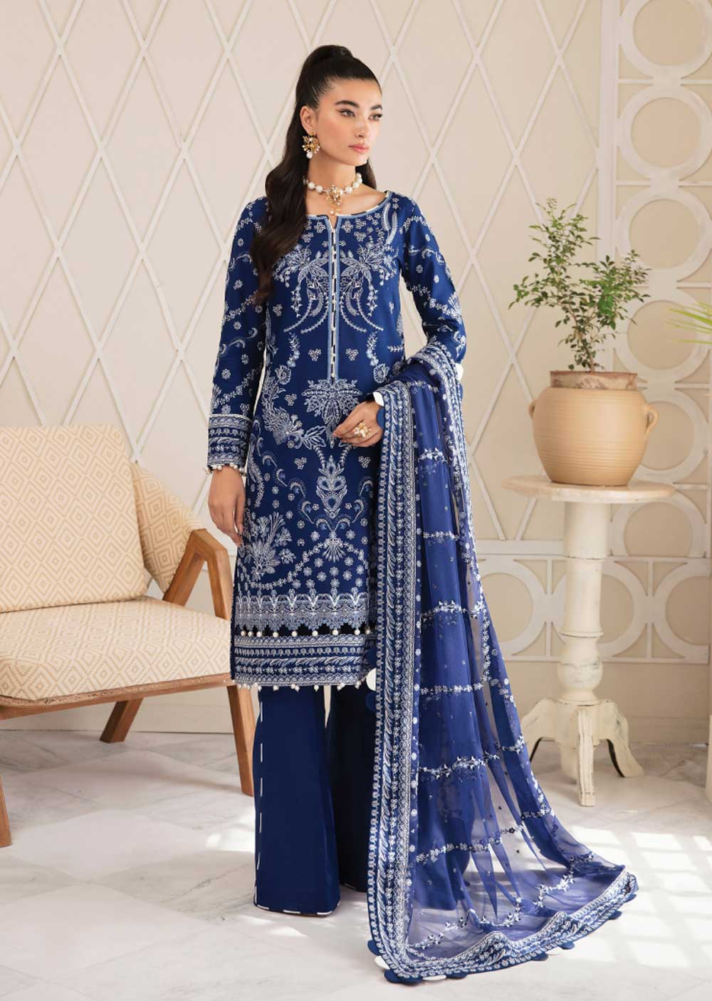 GLS-01 - Zamayal - Unstitched - Gulaal Luxury Lawn Vol 2 2023 - Memsaab Online