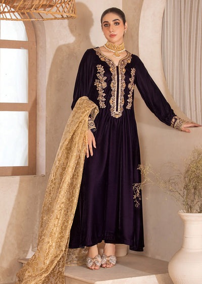 HSS-156 - Readymade Heeras Velvet Suit - Memsaab Online