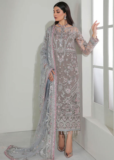 UF-184 - Readymade - Baroque Embroidered Net Suit 2024 - Memsaab Online