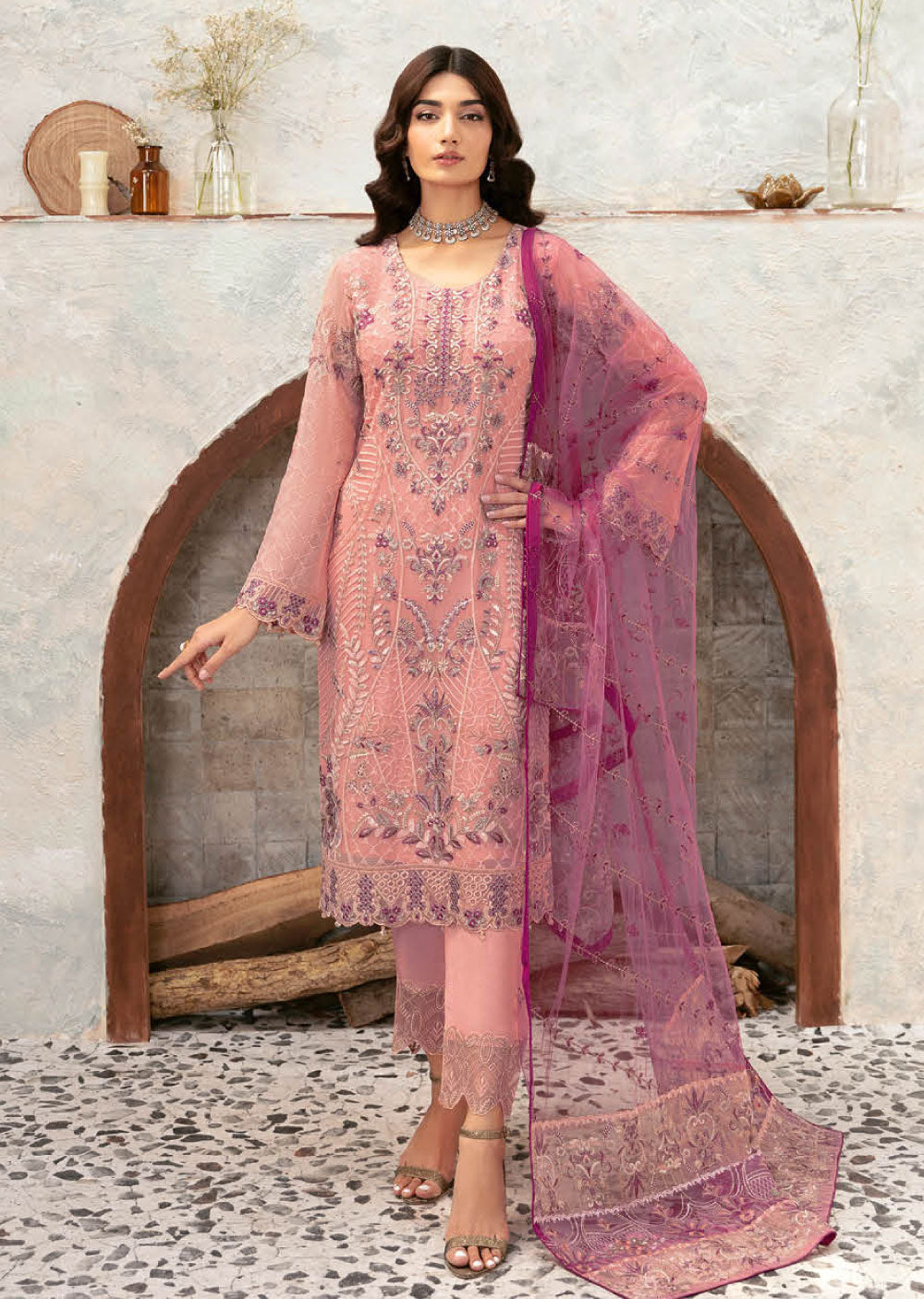 D-1201 - Unstitched - Rangoon by Ramsha Chiffon Collection Vol 12 2024 - Memsaab Online