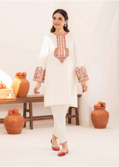 SBMT-01 - Zuruj White - Readymade - 2 Piece Sahiba by Mirza Suit 2025 - Memsaab Online