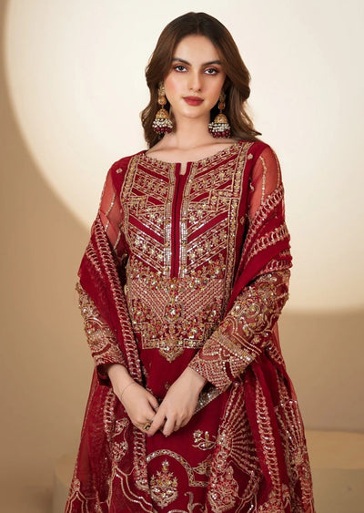 MARW-1604- Maroon- Readymade Wedding Wear Outfit - Memsaab Online