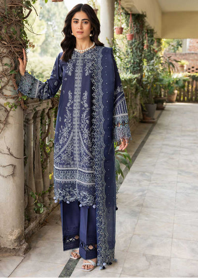 FSH-01-R - Blue Ochre - Readymade - Bahaar Embroidered Lawn Suit 2024 - Memsaab Online