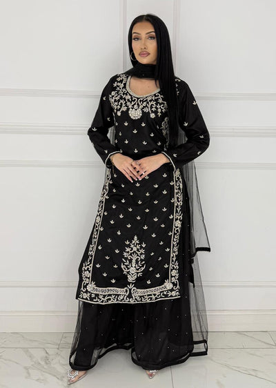 RH2105 Reha - Black Fancy Net Outfit - Memsaab Online