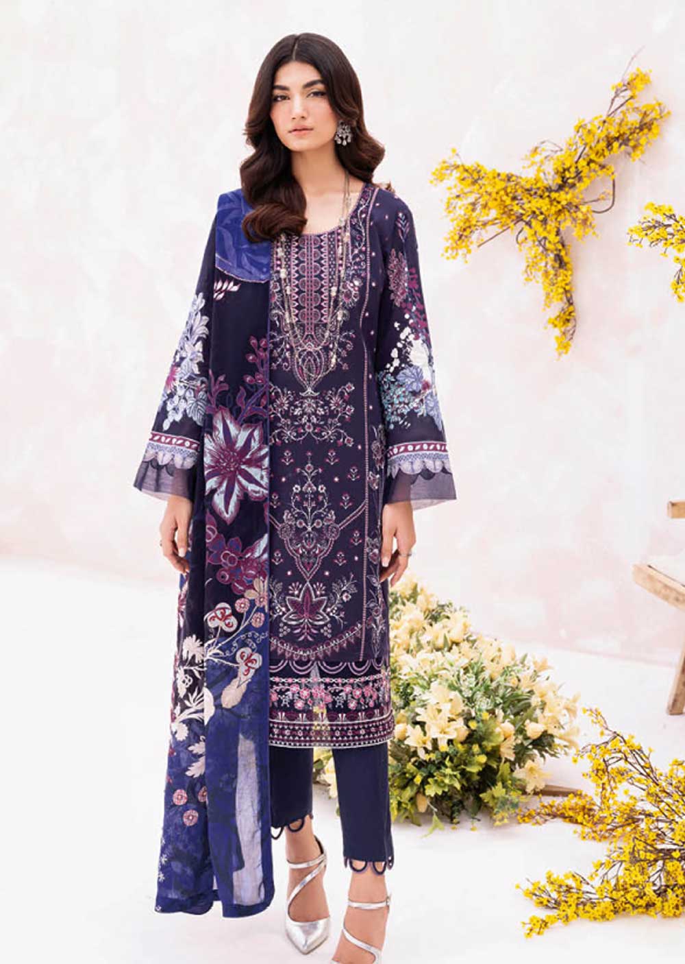 L-701-R - Readymade - Ramsha Mashaal Luxury Lawn Vol 07 2023 - Memsaab Online