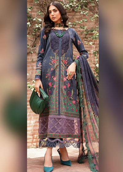 MTYC-08 - Navy - Unstitched - Maria B Inspired Dhanak Suit 2025 - Memsaab Online