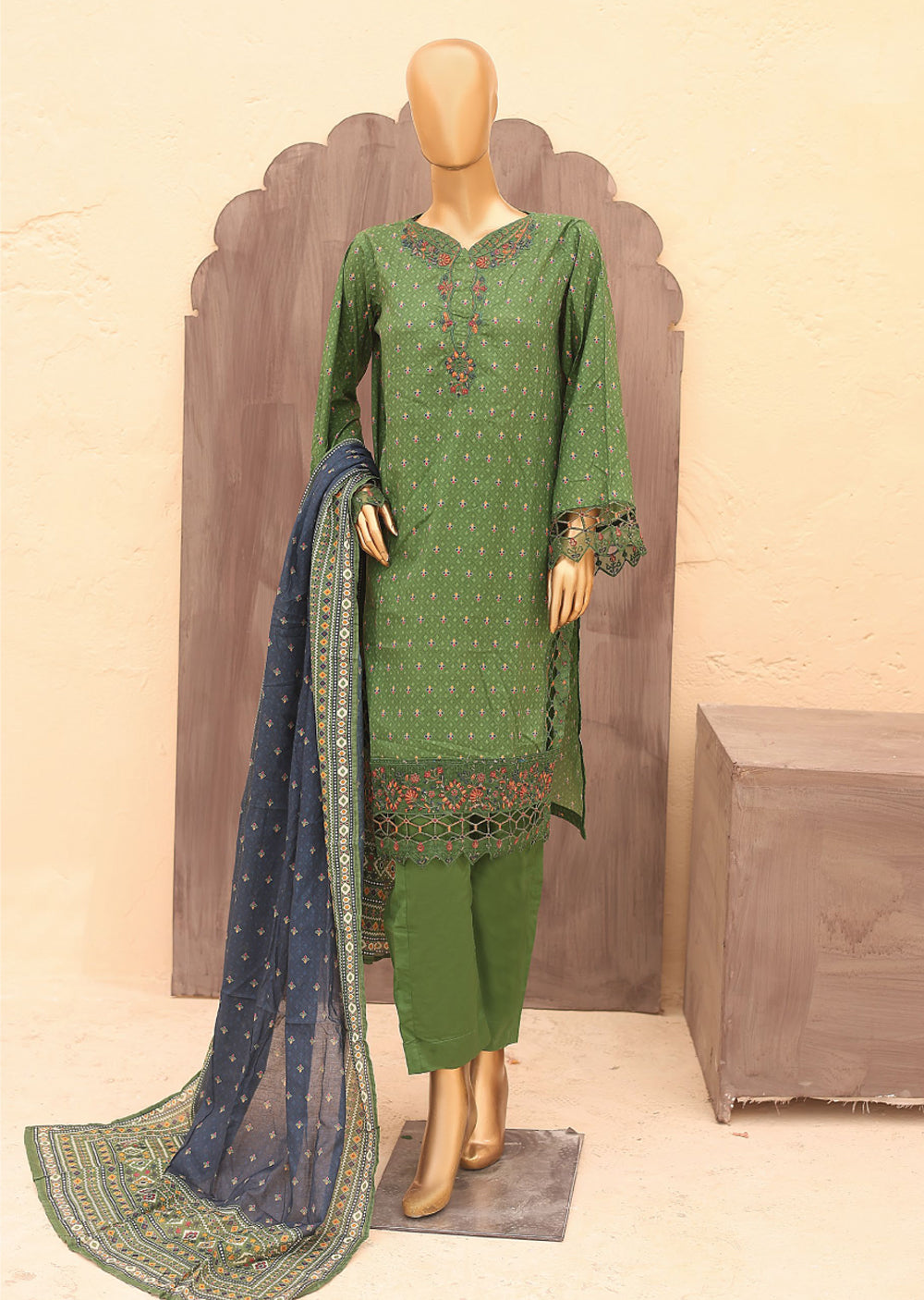 BDS-01 - Unstitched - Bin Saeed Lawn Kari Embroidered Collection 2024 - Memsaab Online