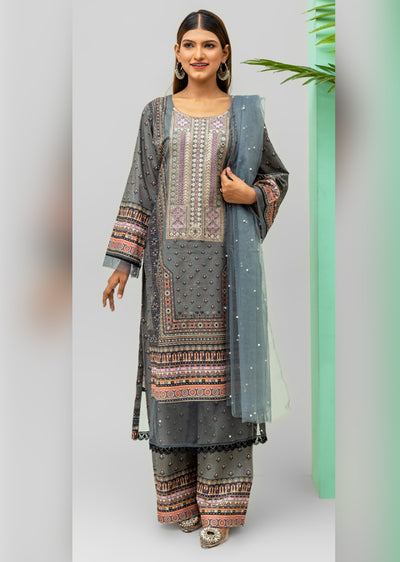 RMJ-01 - Readymade - Rangz Printed Lawn Suit 2025 - Memsaab Online