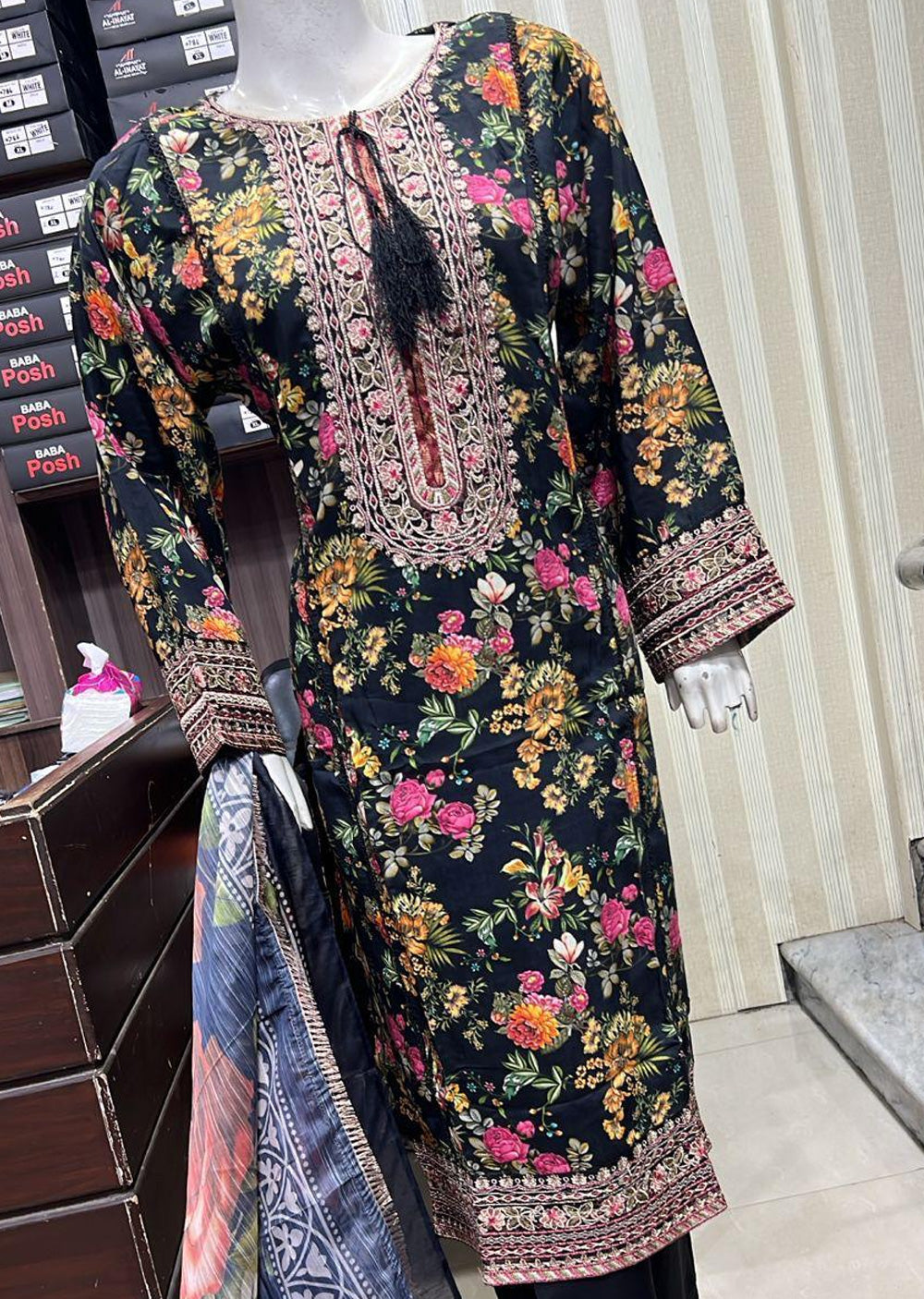 BPH-203 - Readymade Black Viscose Suit - Memsaab Online