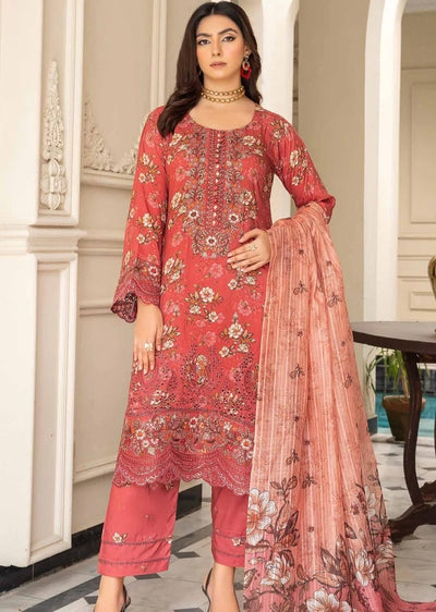 MSL-01 Readymade Munira Khazaan Linen Suit - Memsaab Online