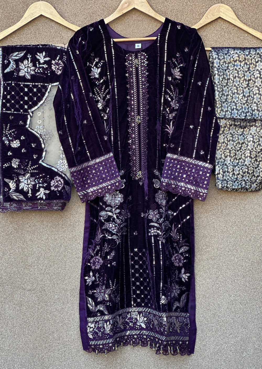 UJK-03 - Purple - Readymade - Florine Velvet Suit 2025 - Memsaab Online