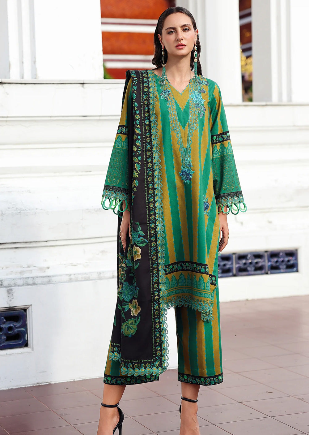 ANW6-03 CHARIZMA 3-PC Unstitched Embroidered Linen Collection 2025 - Memsaab Online