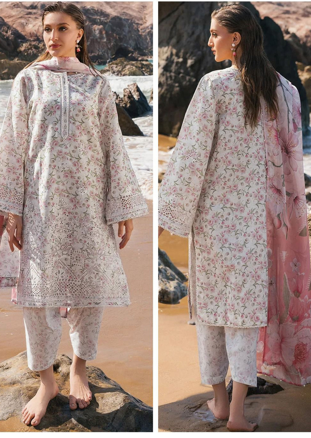 NU-05 - Baroque Inspired Linen Suit - Memsaab Online