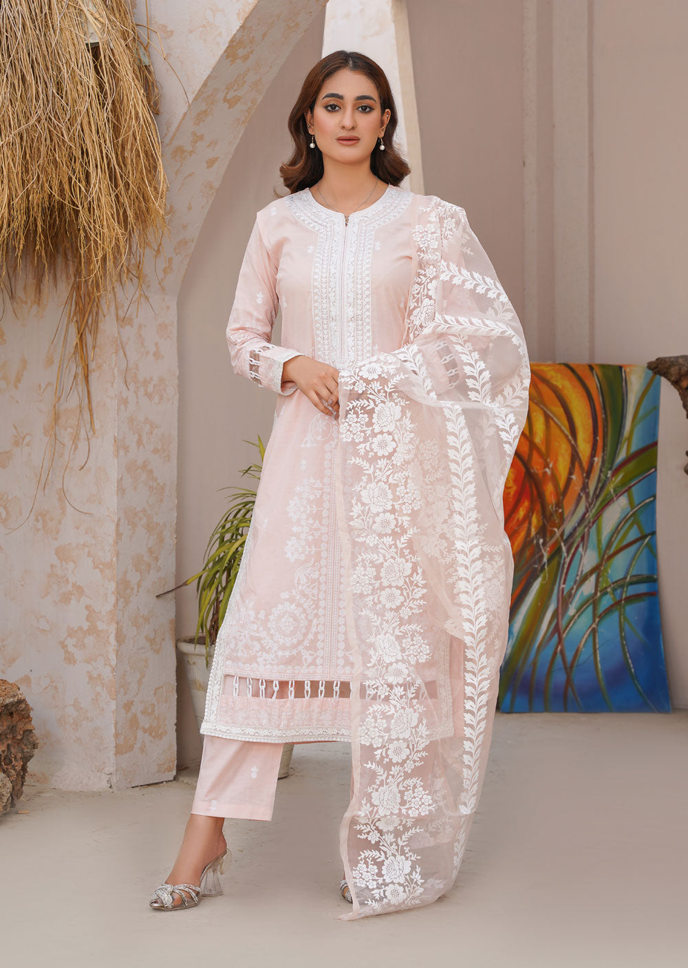 ANI104 Pink readymade Cotton Suit - Memsaab Online