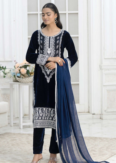 RGZ7110 Readymade - Luxury winter Velvet Suit 2025 - Memsaab Online