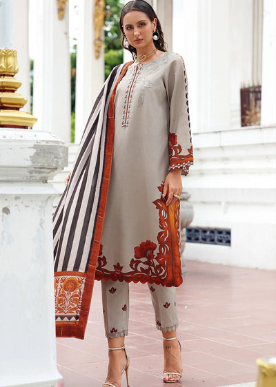 ANW6-05 CHARIZMA 3-PC Unstitched Embroidered Linen Collection 2025 - Memsaab Online