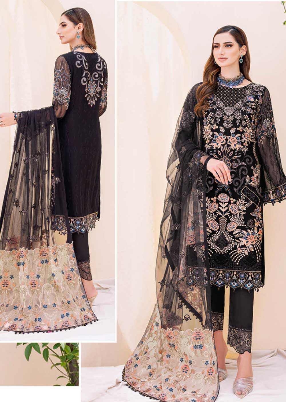 F-2301 - Unstitched - Ramsha Chiffon Collection 2023 - Memsaab Online