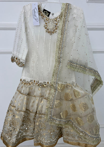 SRB1204 - Mallika - Off White Sehrish.B Designer - Memsaab Online