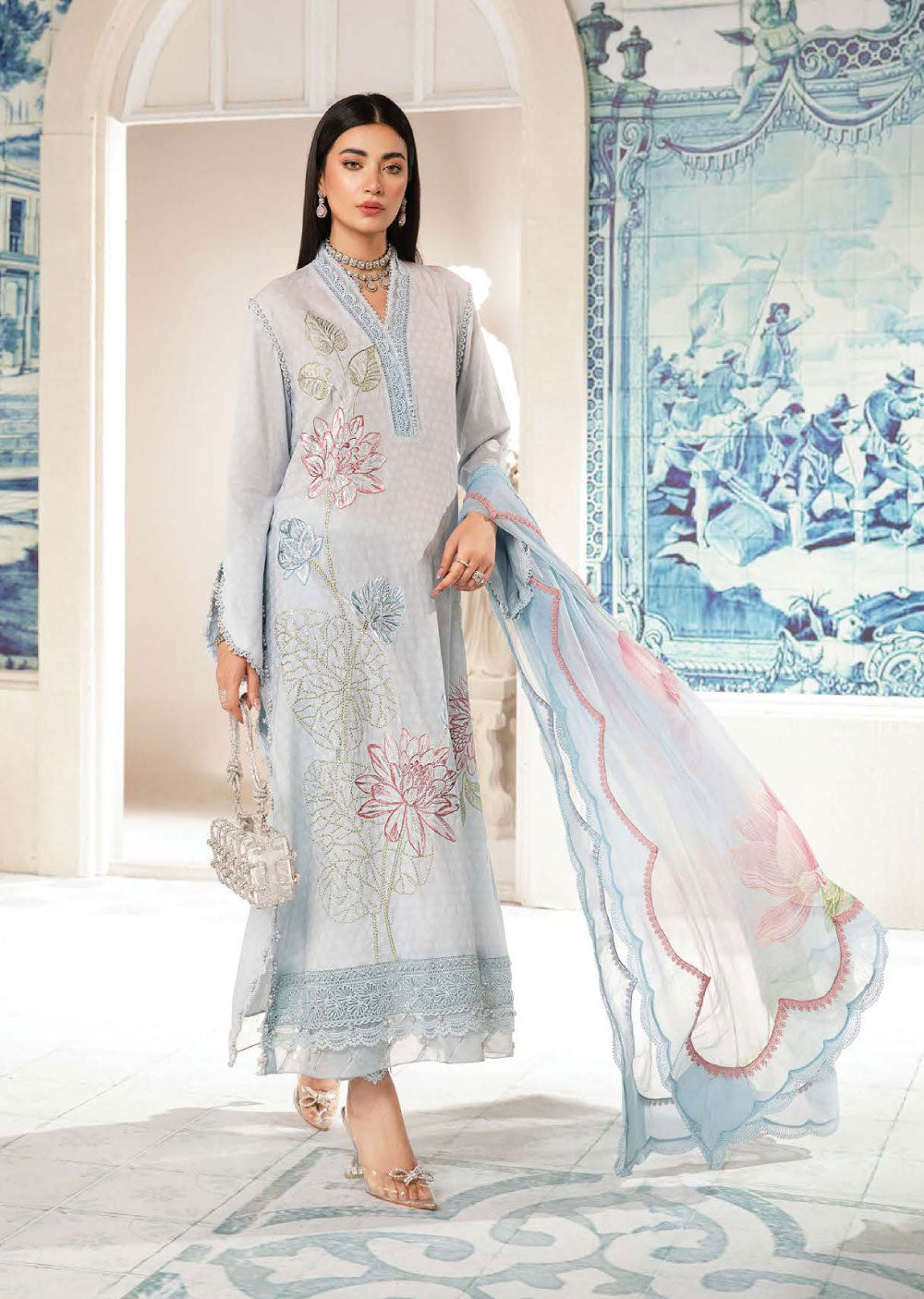 MSBT-101-B - Unstitched - Maria B MPrints Lawn Eid Collection 2024 ...