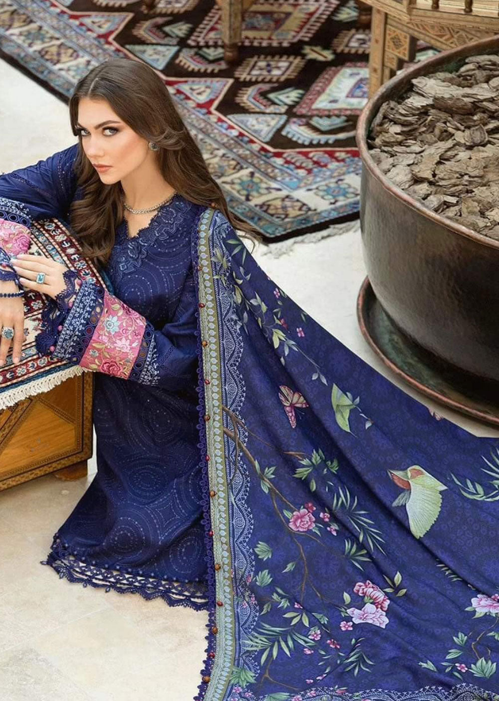 MPT-01-B - Unstitched - M.Prints Winter Collection 2023 – Memsaab