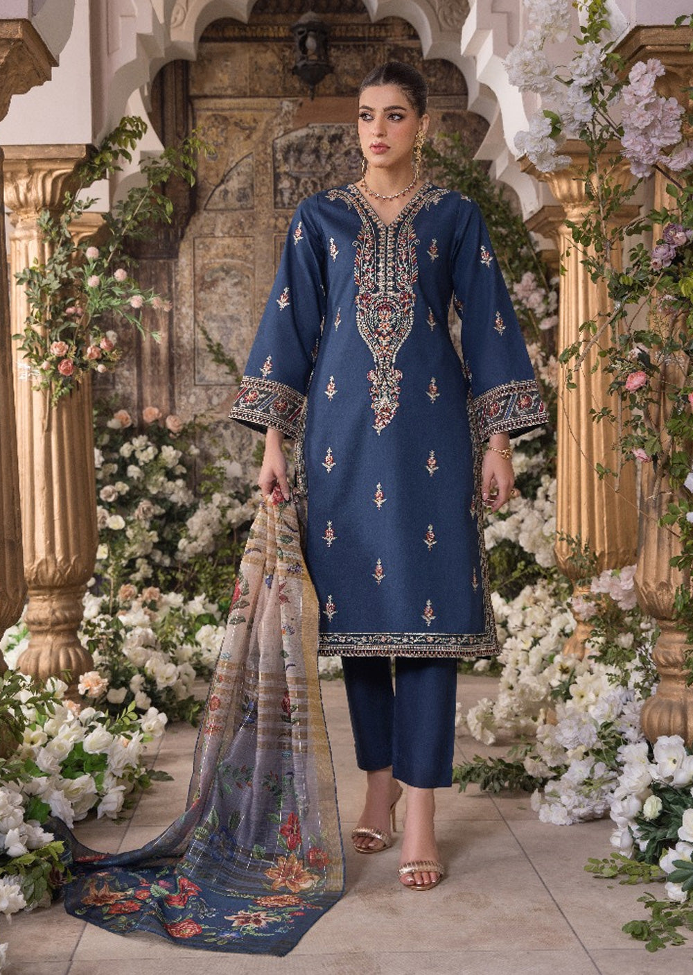 HSS-301 - Navy - Readymade - Heeras Suit 2025 - Memsaab Online