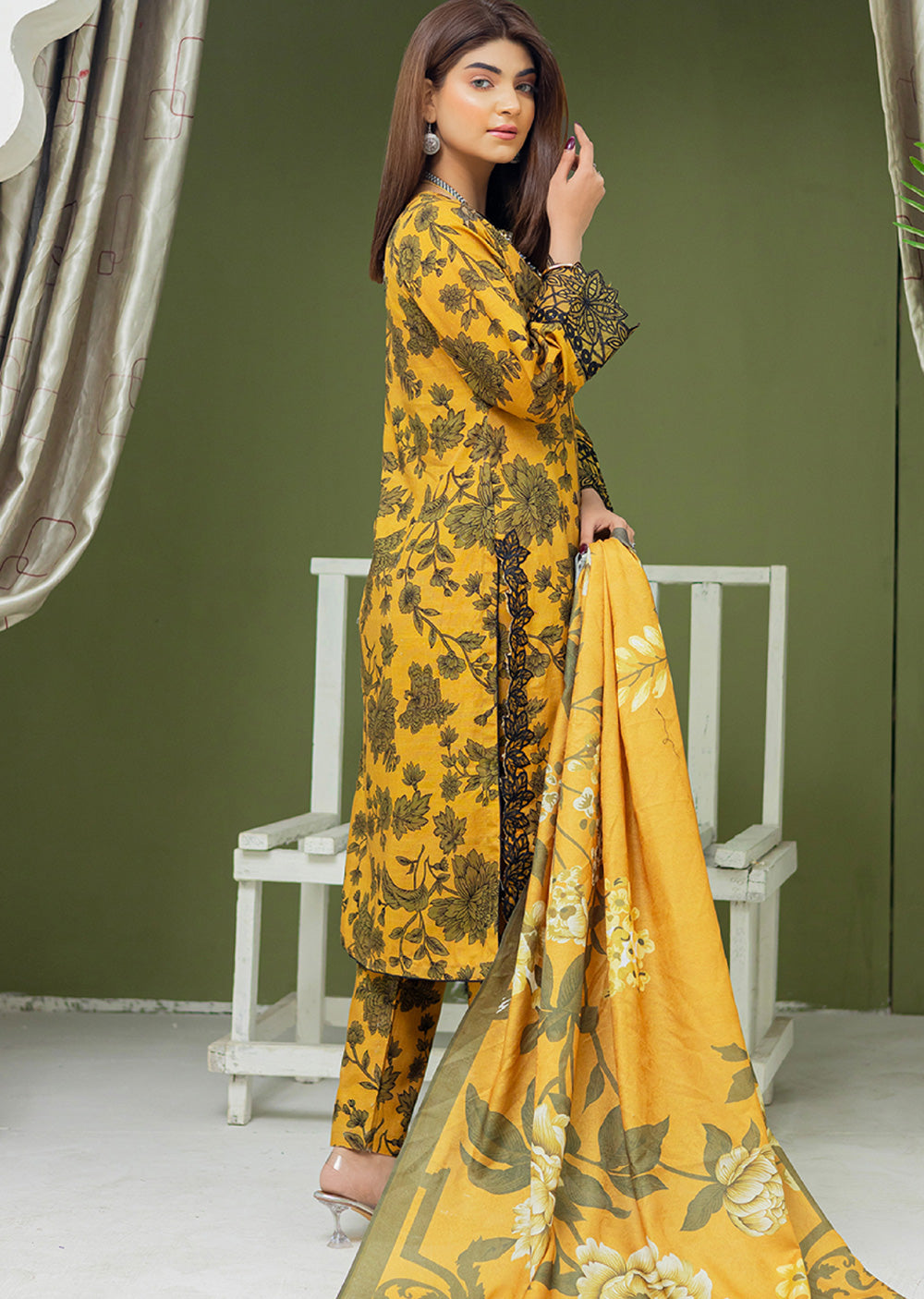 RNK-01-R - Readymade - Gulaal by Rangz Khaddar Winter Suit 2025 - Memsaab Online