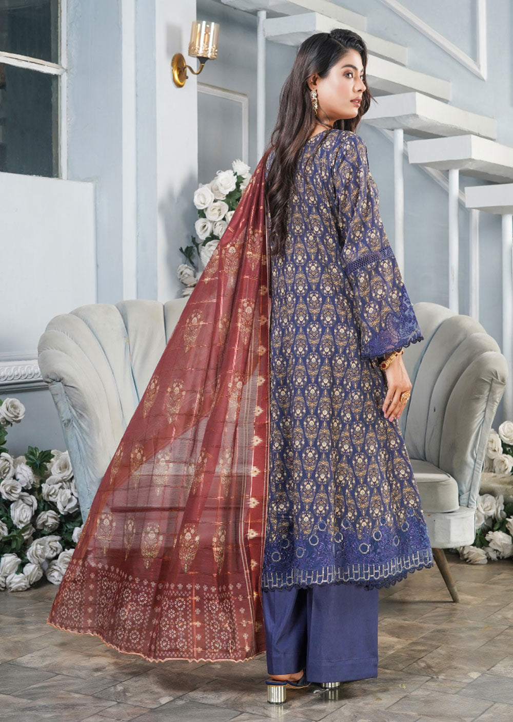 MNRD-01-R - Readymade - Munira Summer Lawn Collection 2024 - Memsaab Online