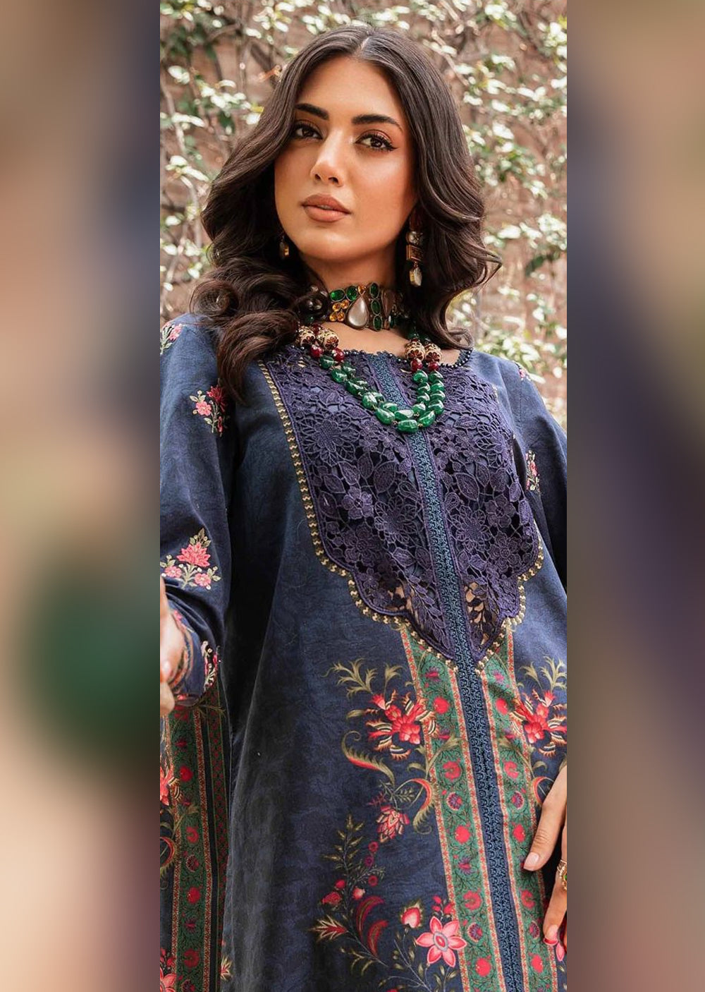 MTYC-08 - Navy - Unstitched - Maria B Inspired Dhanak Suit 2025 - Memsaab Online