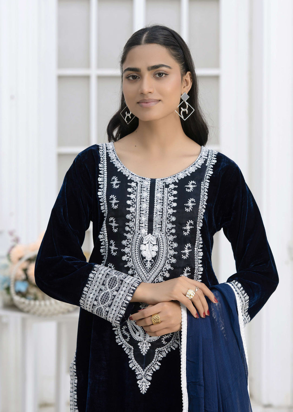 RGZ7110 Readymade - Luxury winter Velvet Suit 2025 - Memsaab Online