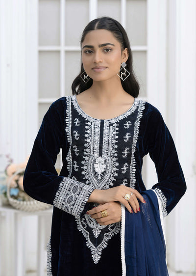 RGZ7110 Readymade - Luxury winter Velvet Suit 2025 - Memsaab Online