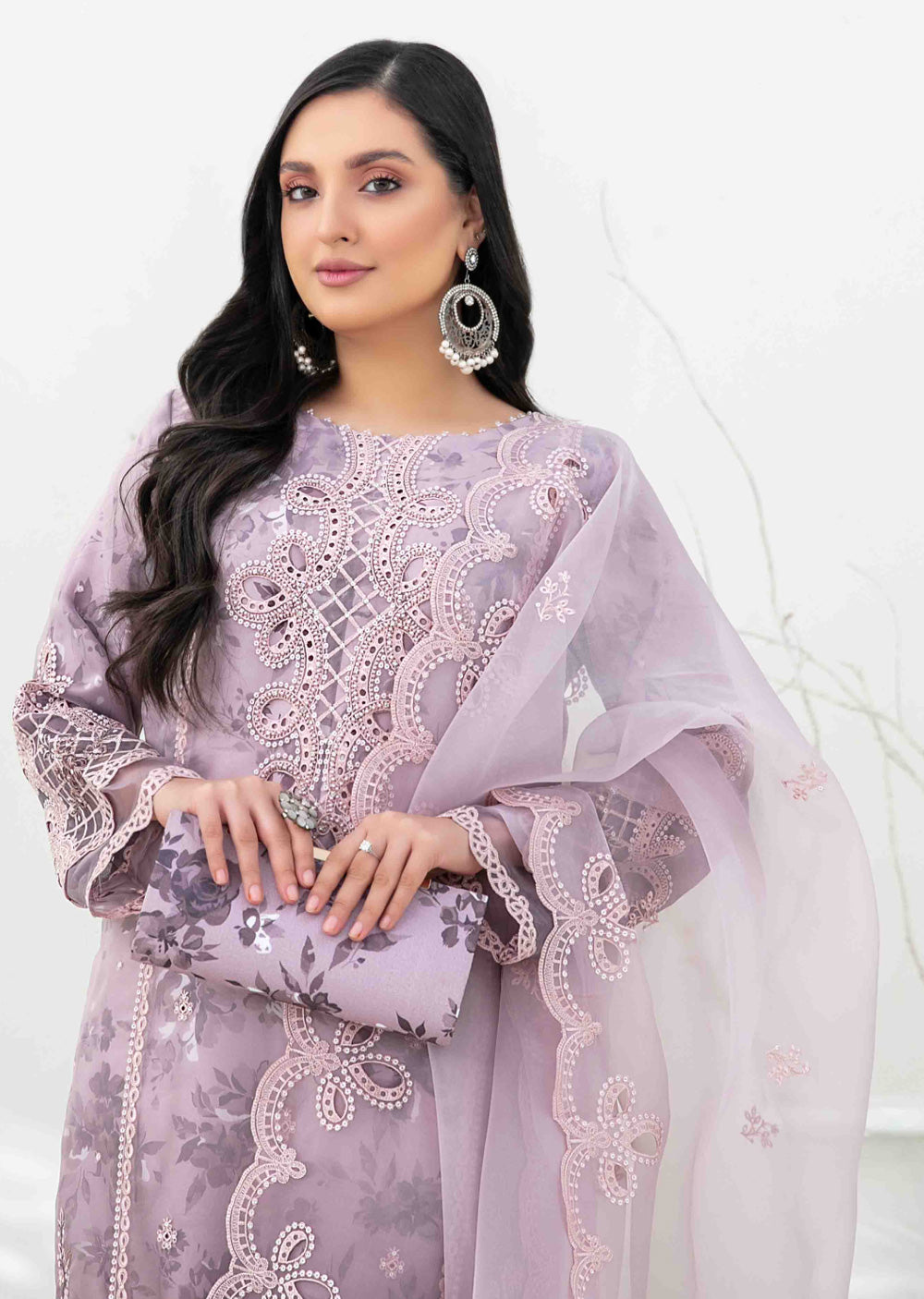 YSN-4028 - Unstitched - Yasna Embroidered Fancy Organza Suit 2025 - Memsaab Online