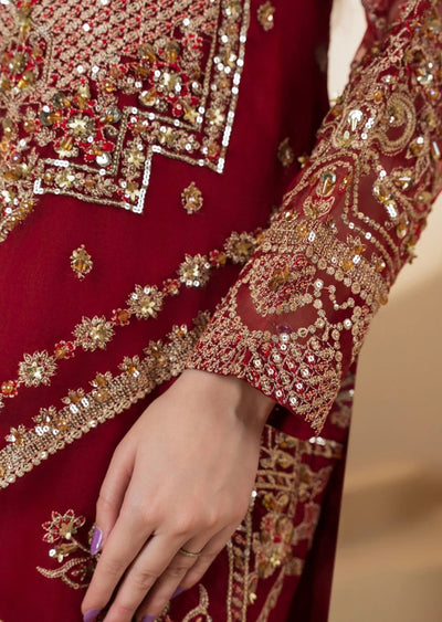 MARW-1604- Maroon- Readymade Wedding Wear Outfit - Memsaab Online