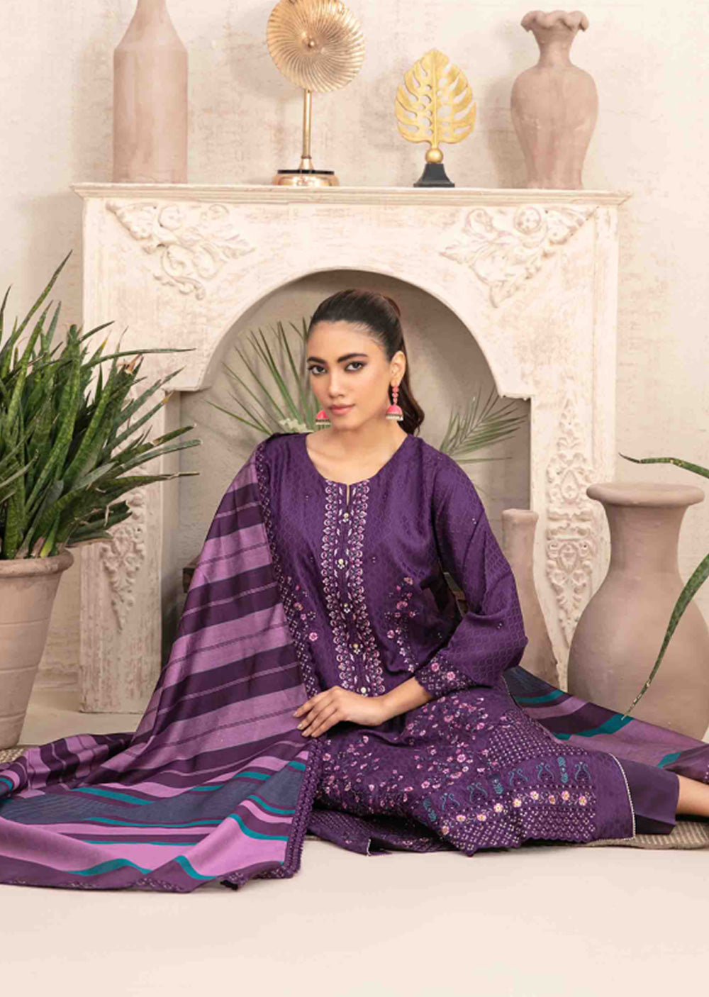 NTR-5261 - Unstitched - Nurten Fancy Embroidered Viscose Suit 2025 - Memsaab Online