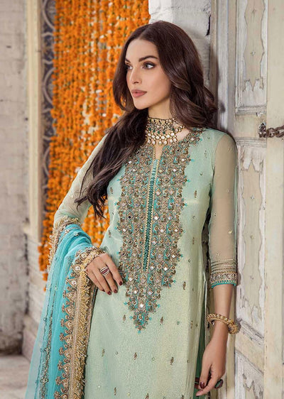 P-236 - Turquoise with Salwar - Readymade - Khuda Baksh Creations 2024 - Memsaab Online