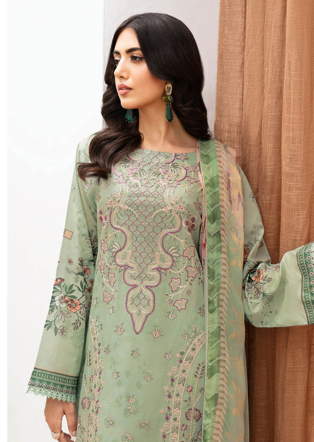 Z-1101-R - Readymade - Ramsha Mashaal Luxury Lawn Vol 11 - Memsaab Online