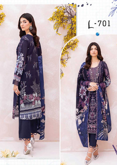 L-701-R - Readymade - Ramsha Mashaal Luxury Lawn Vol 07 2023 - Memsaab Online