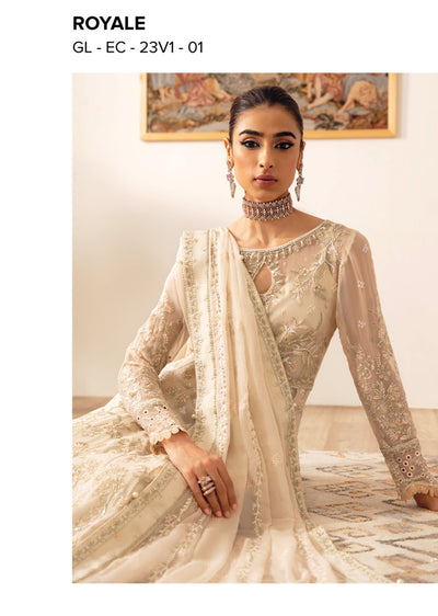 GLCC-01-R - Royale - Unstitched - Gulaal Embroidered Chiffon Collection 2023 - Memsaab Online