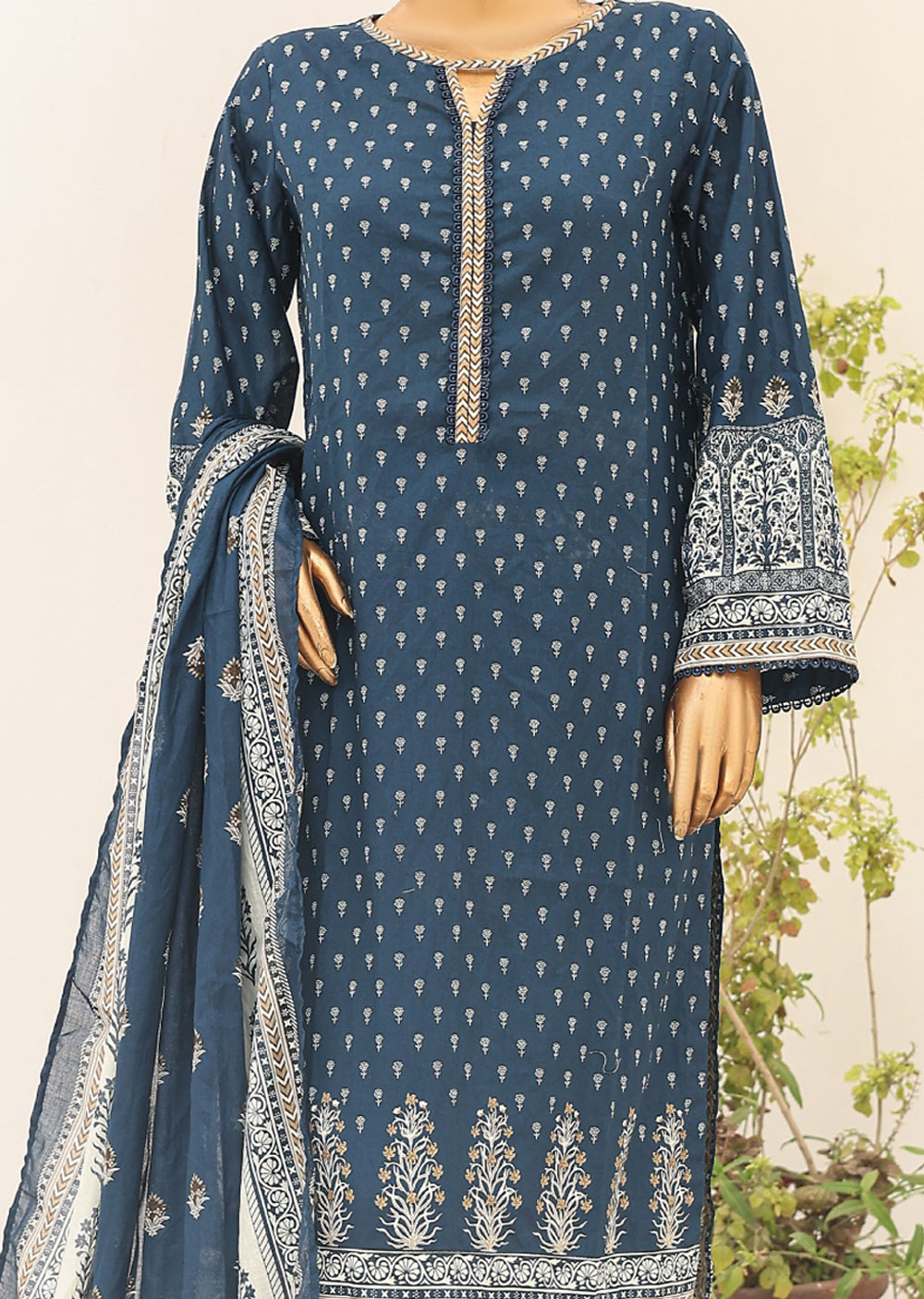 BNS-101 Bin Saeed Printed Cotton Lawn Suits 2024 - Memsaab Online