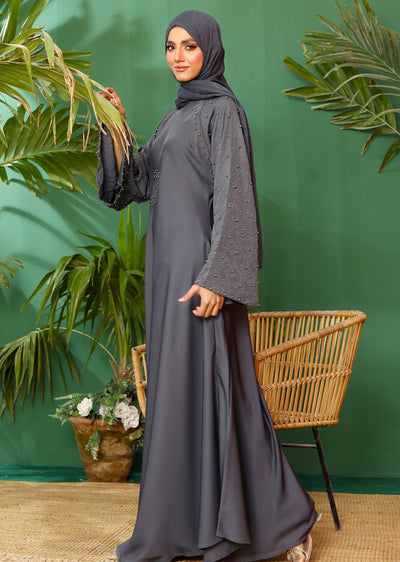 ASL-05 Rahma - Grey Abaya - Memsaab Online