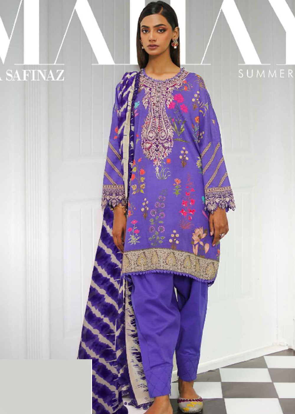 MZNR-01-B - Readymade - Mahay Summer Collection by Sana Safinaz 2023 - Memsaab Online