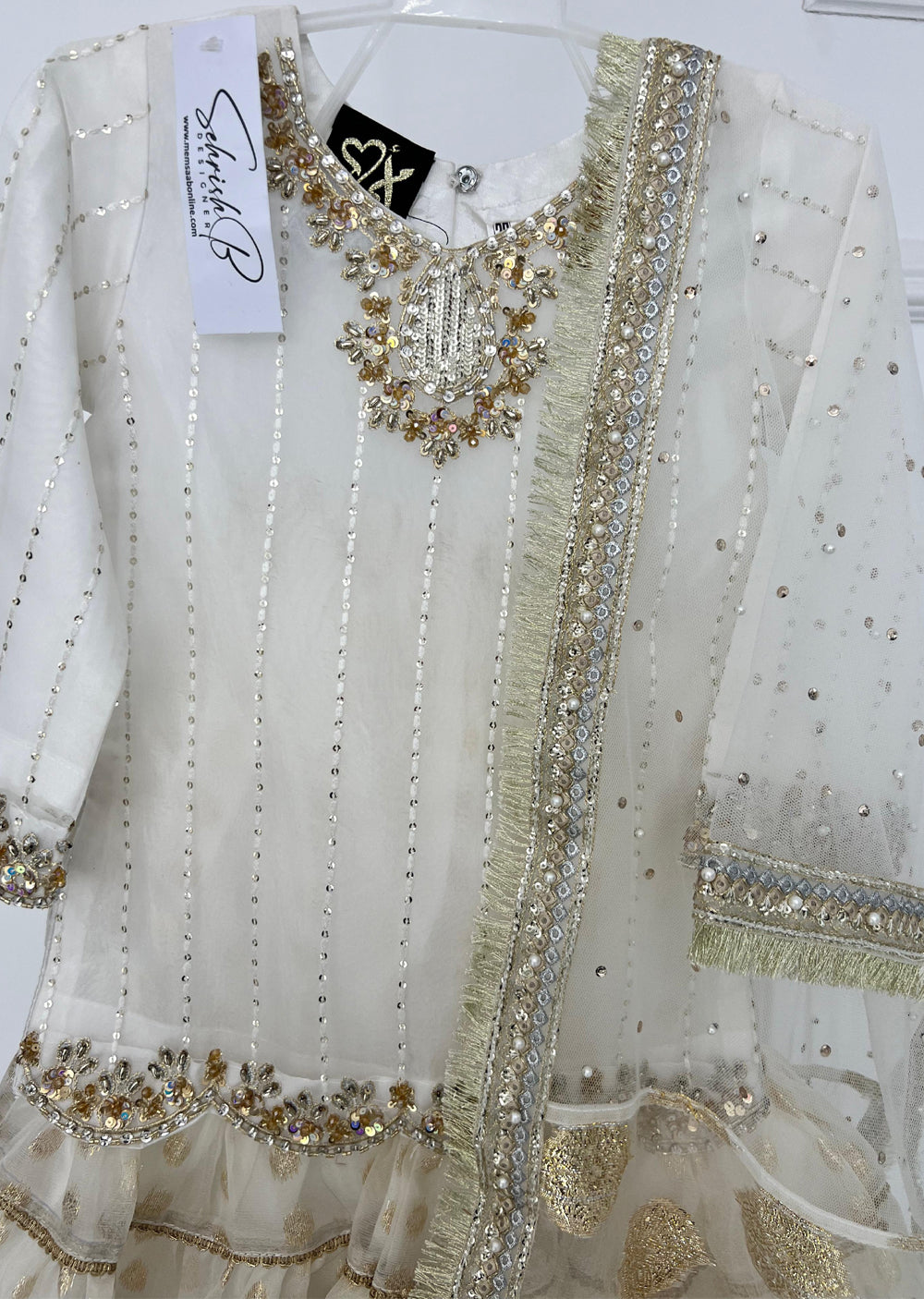 SRB1204 - Mallika - Off White Sehrish.B Designer - Memsaab Online