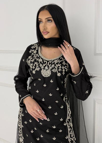 RH2105 Reha - Black Fancy Net Outfit - Memsaab Online